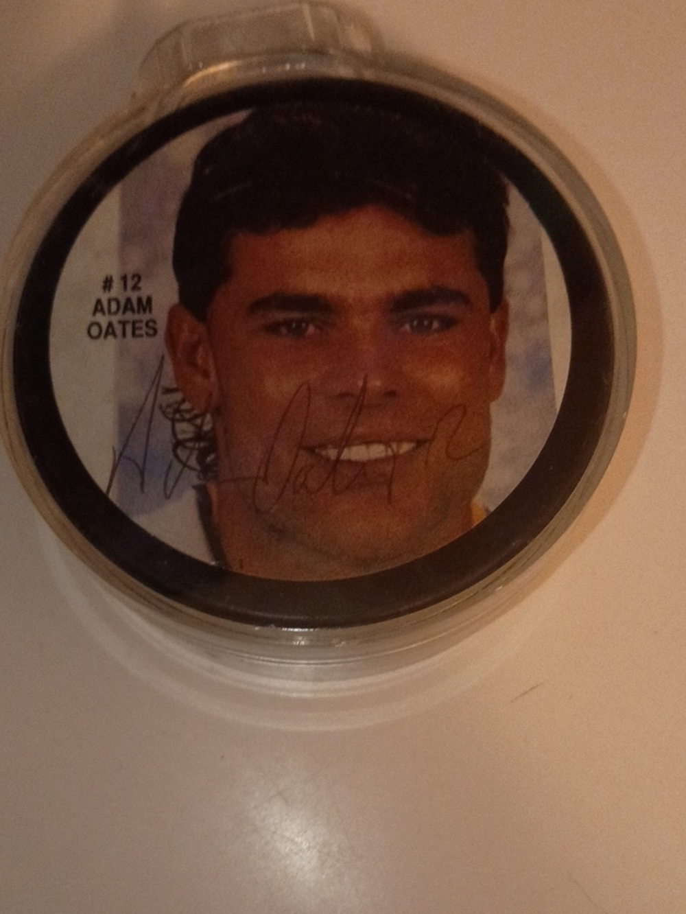 Adam Oats #12 Signed Hockey Puck